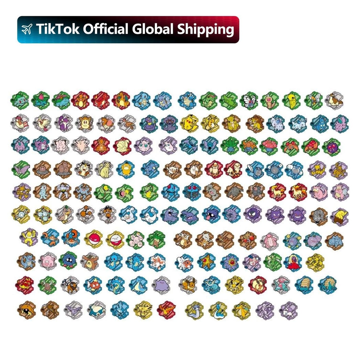 Pokemon S-Chinese 151 Puzzle Fridge Magnet Set with 151 Journey Slim Pack